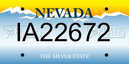 IA22672 Nevada License Plate