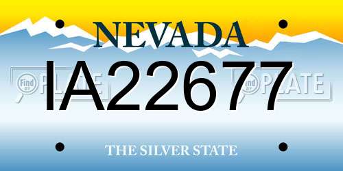 IA22677 Nevada License Plate