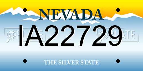IA22729 Nevada License Plate
