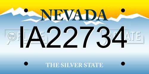 IA22734 Nevada License Plate