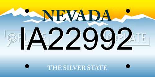 IA22992 Nevada License Plate