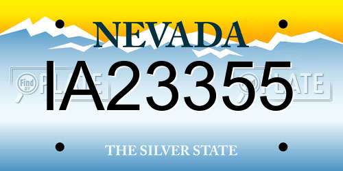 IA23355 Nevada License Plate
