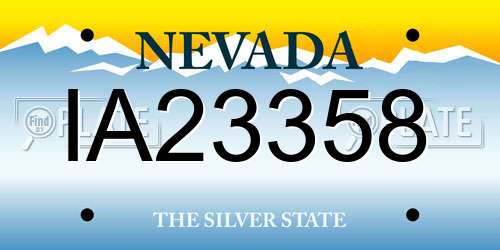 IA23358 Nevada License Plate
