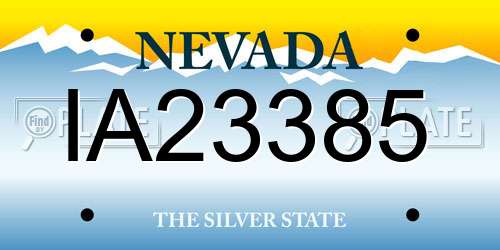 IA23385 Nevada License Plate