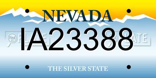 IA23388 Nevada License Plate