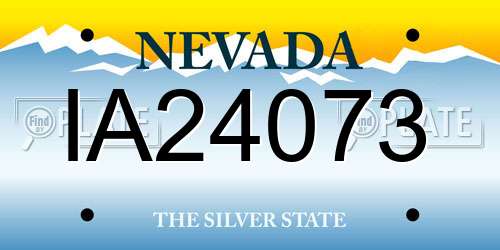IA24073 Nevada License Plate