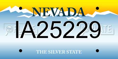 IA25229 Nevada License Plate