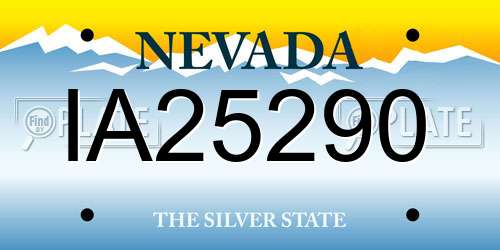 IA25290 Nevada License Plate