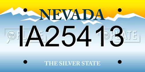 IA25413 Nevada License Plate