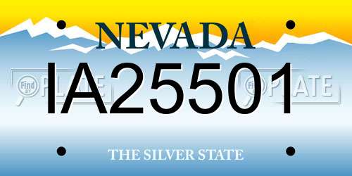 IA25501 Nevada License Plate