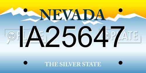 IA25647 Nevada License Plate