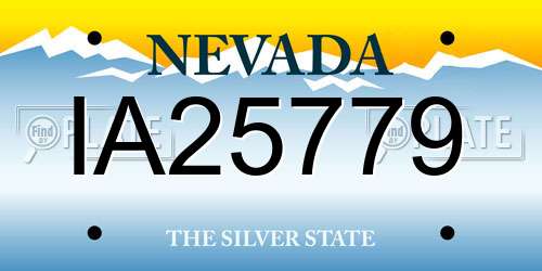 IA25779 Nevada License Plate