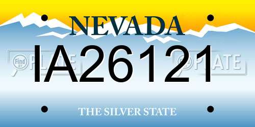 IA26121 Nevada License Plate