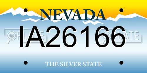 IA26166 Nevada License Plate