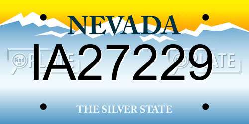 IA27229 Nevada License Plate