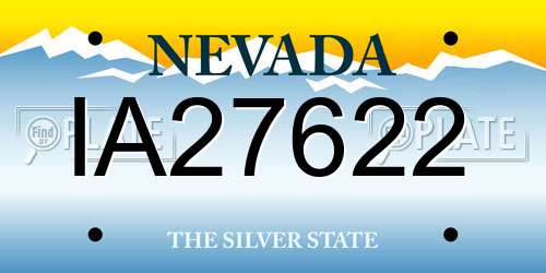 IA27622 Nevada License Plate