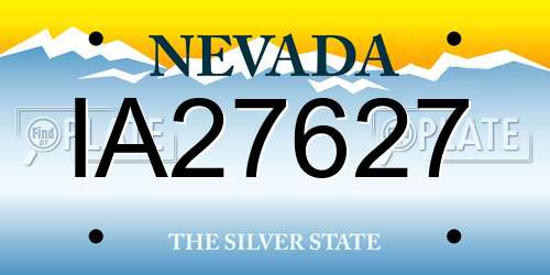 IA27627 Nevada License Plate