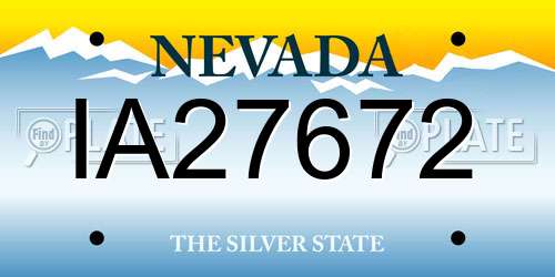 IA27672 Nevada License Plate