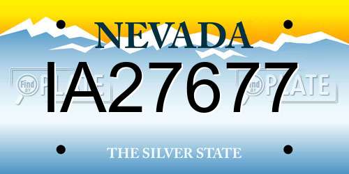 IA27677 Nevada License Plate
