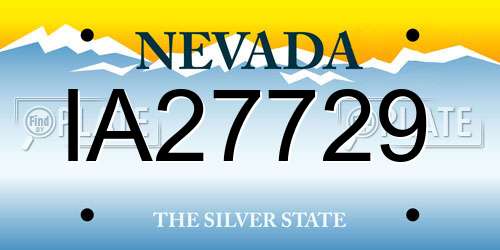 IA27729 Nevada License Plate