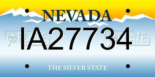 IA27734 Nevada License Plate