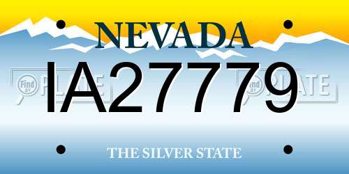 IA27779 Nevada License Plate