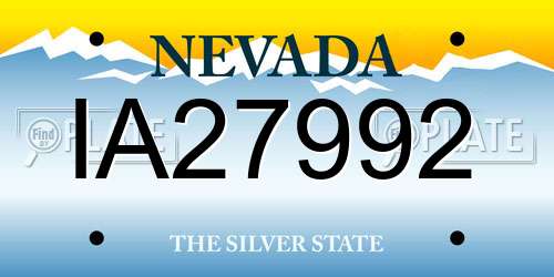 IA27992 Nevada License Plate