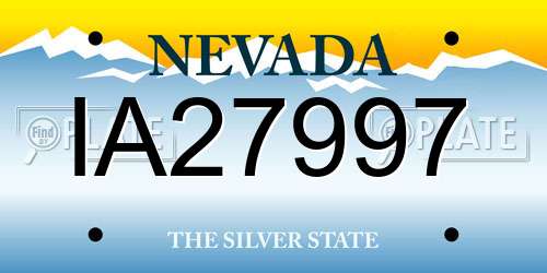 IA27997 Nevada License Plate