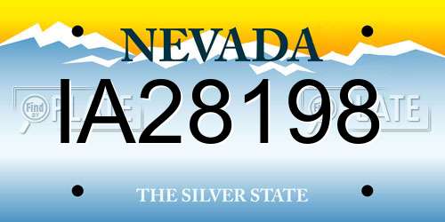 IA28198 Nevada License Plate