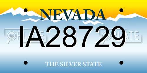 IA28729 Nevada License Plate