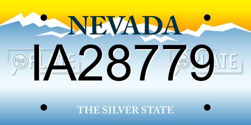 IA28779 Nevada License Plate
