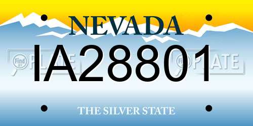 IA28801 Nevada License Plate