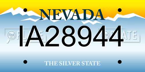 IA28944 Nevada License Plate