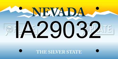 IA29032 Nevada License Plate