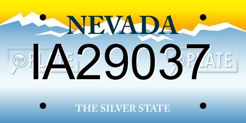 IA29037 Nevada License Plate