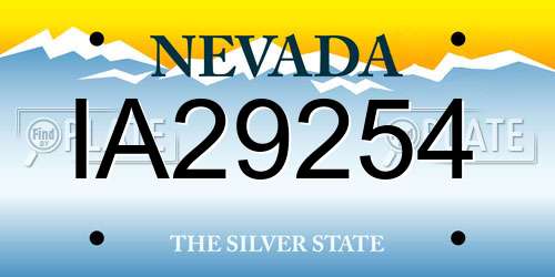 IA29254 Nevada License Plate