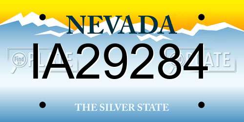 IA29284 Nevada License Plate