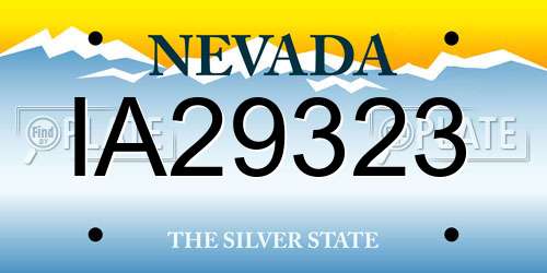 IA29323 Nevada License Plate