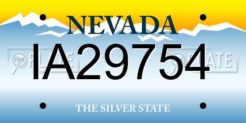 IA29754 Nevada License Plate