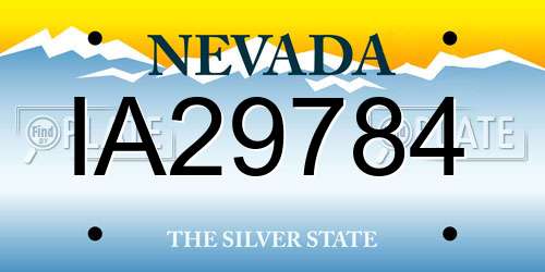 IA29784 Nevada License Plate