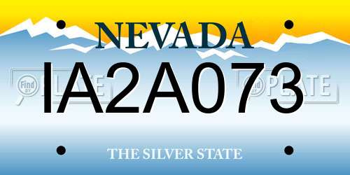 IA2A073 Nevada License Plate
