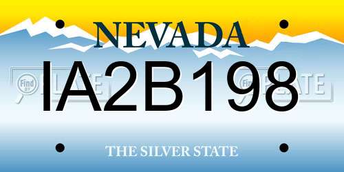 IA2B198 Nevada License Plate