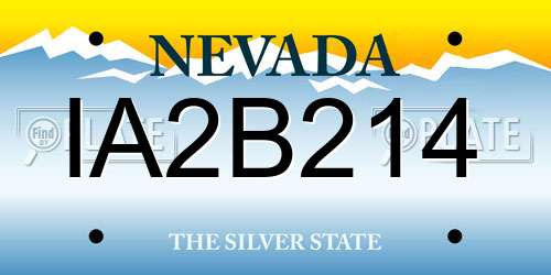 IA2B214 Nevada License Plate