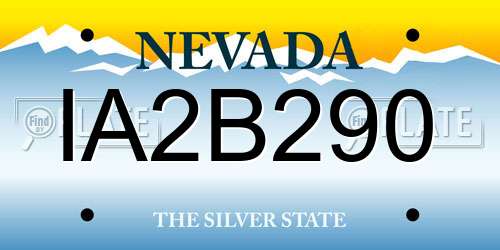 IA2B290 Nevada License Plate