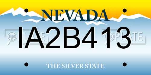 IA2B413 Nevada License Plate