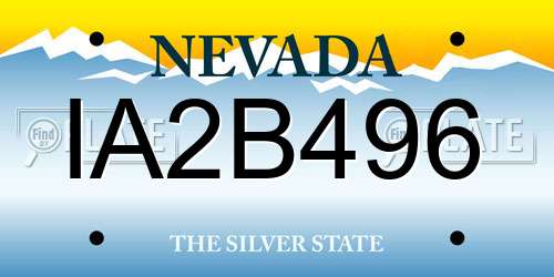 IA2B496 Nevada License Plate