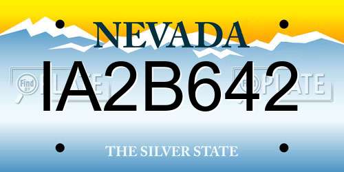 IA2B642 Nevada License Plate