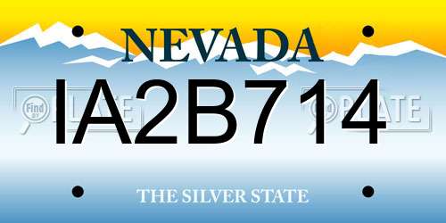 IA2B714 Nevada License Plate