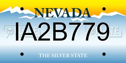 IA2B779 Nevada License Plate