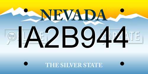 IA2B944 Nevada License Plate